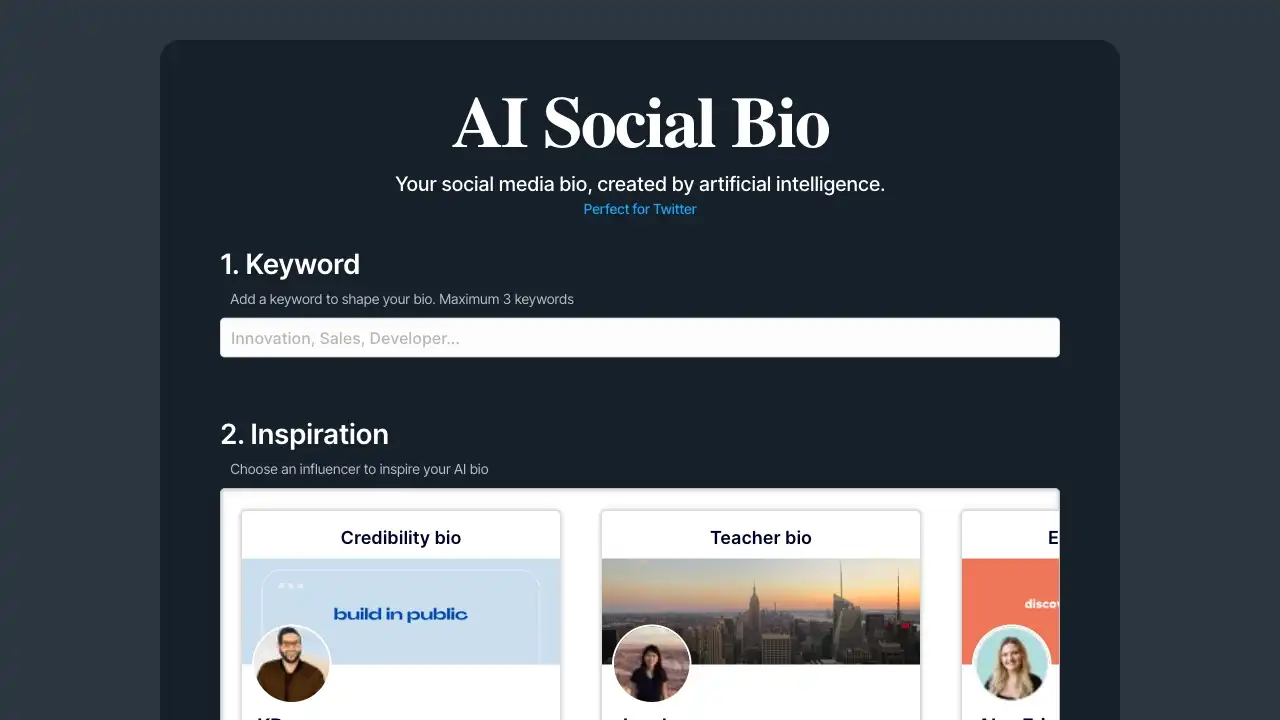 AI Social Bio: Try Top AI Tools | AI Talent Space