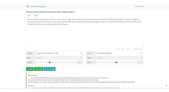 Free Text To Speech Online