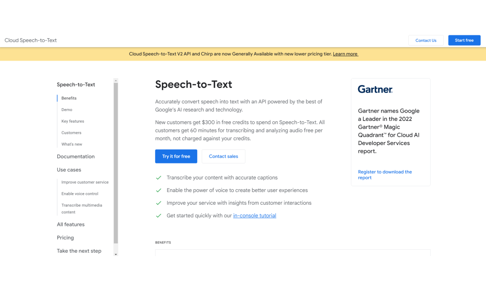 Google Cloud Speech to Text