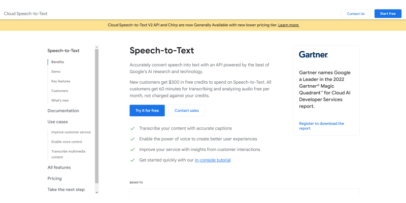 Google Cloud Speech to Text