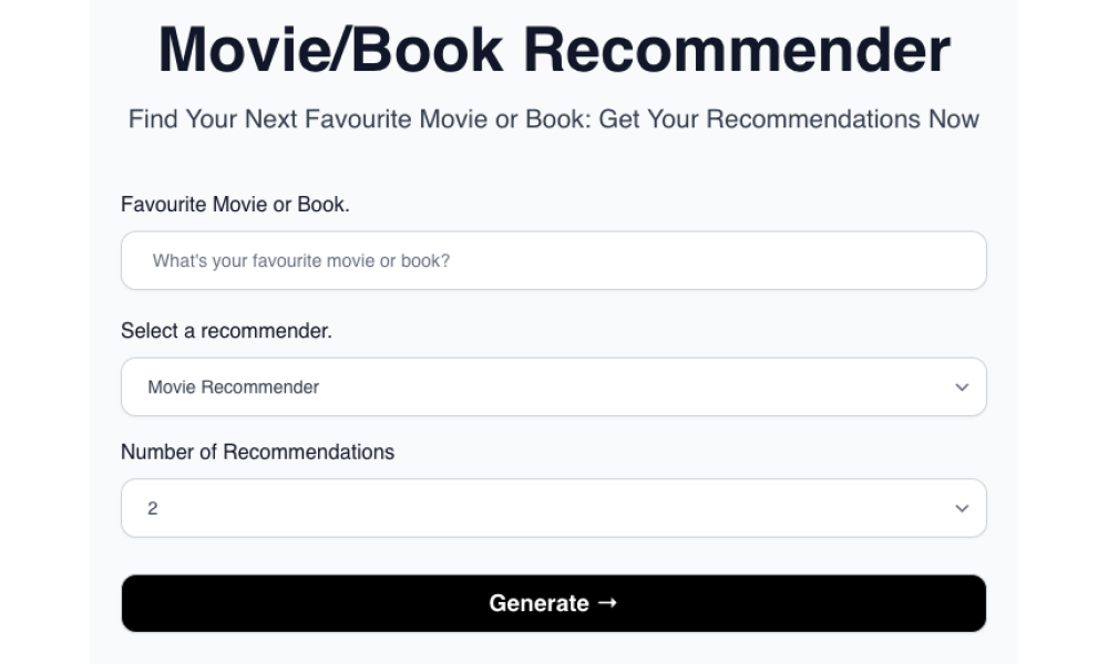 Movie & Book Recommender