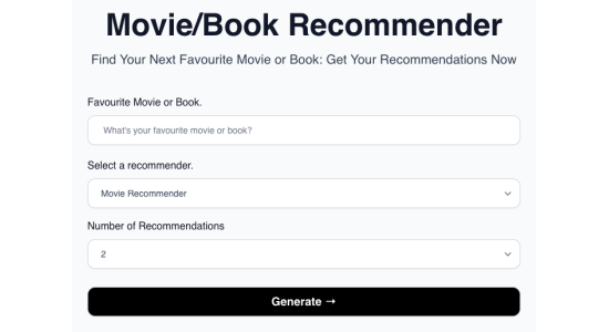 Movie & Book Recommender