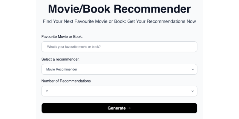 Movie & Book Recommender