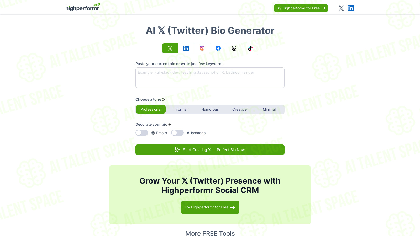 HighPerformer Social Bio - Image 1