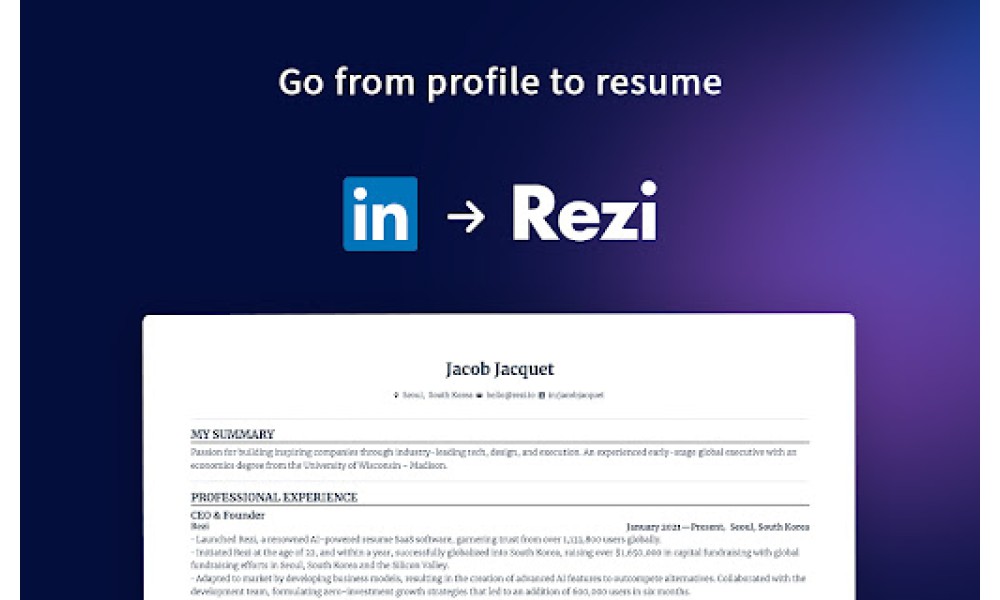 Linkedin to Resume