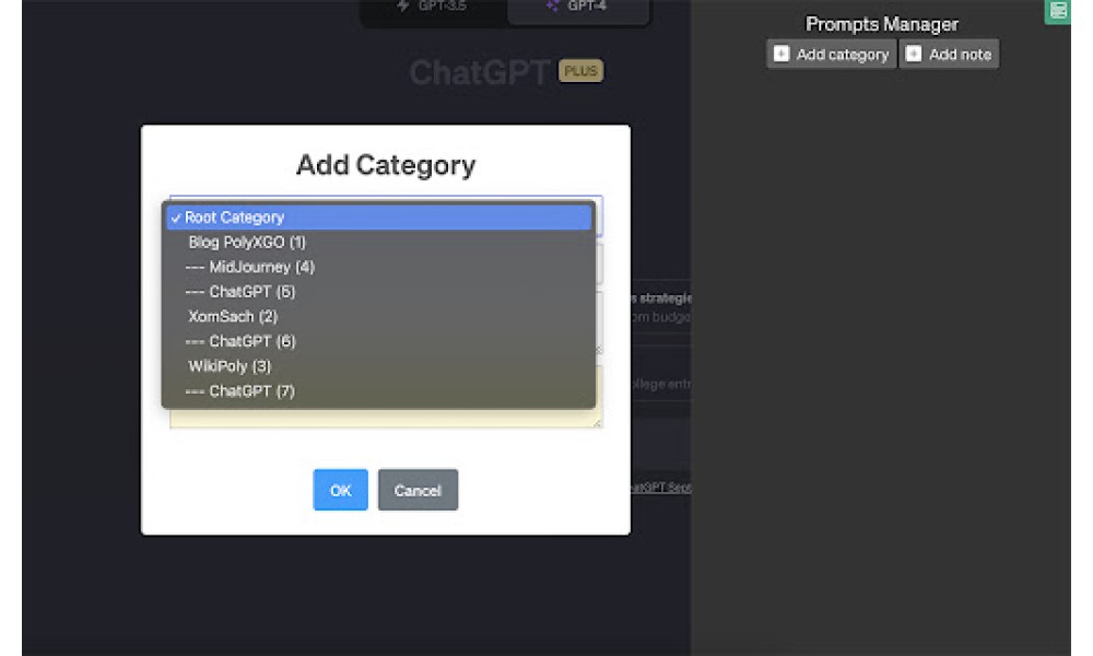 PromptsManager Extension