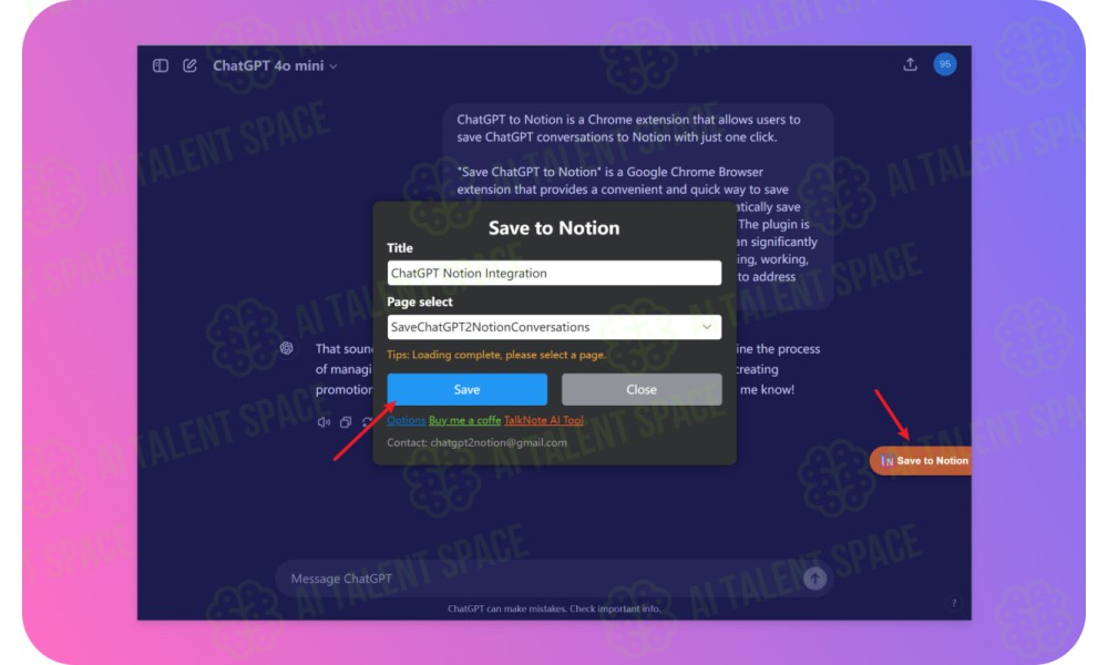 Save ChatGPT to Notion Database - Image 1