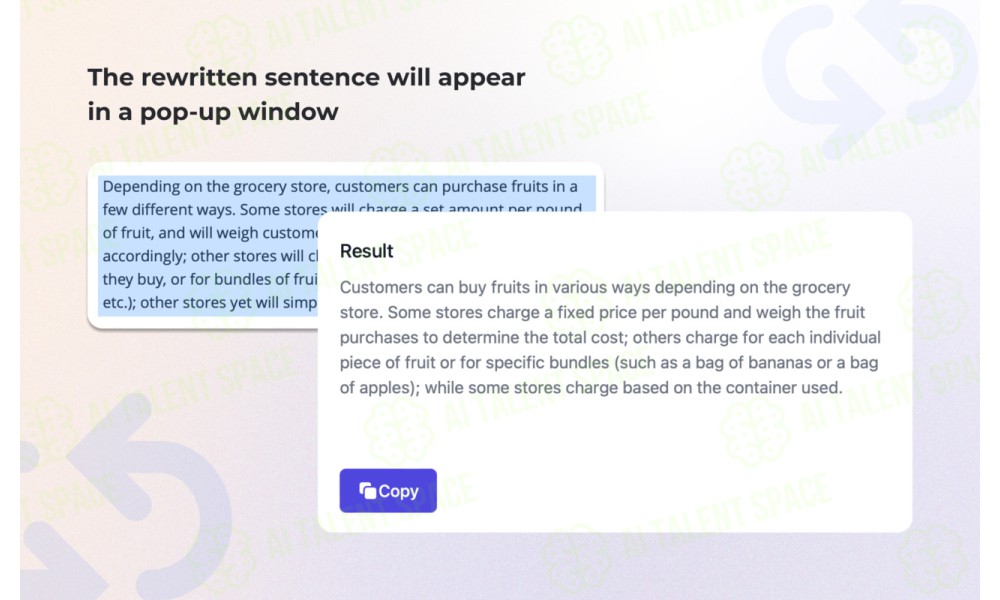 Sentence Rewriter Chrome Extension - Image 1