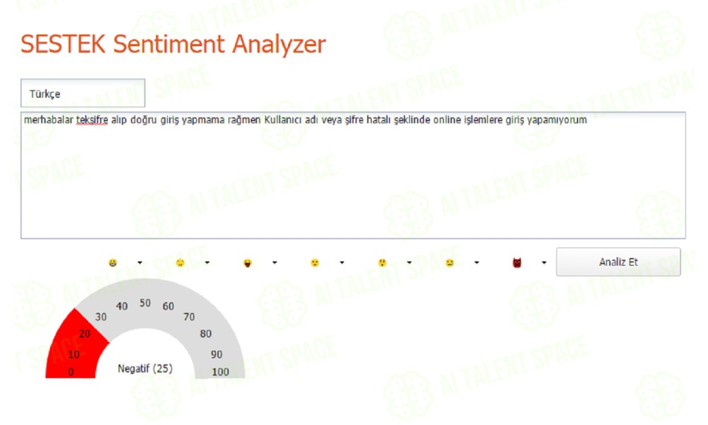 SESTEK Sentiment Analyzer - Image 1