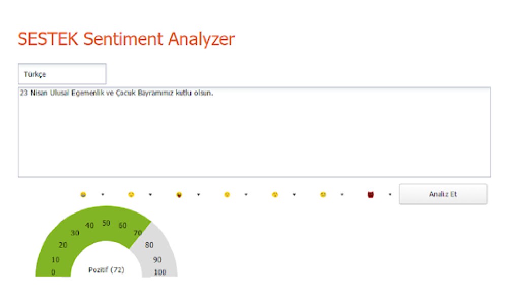 SESTEK Sentiment Analyzer