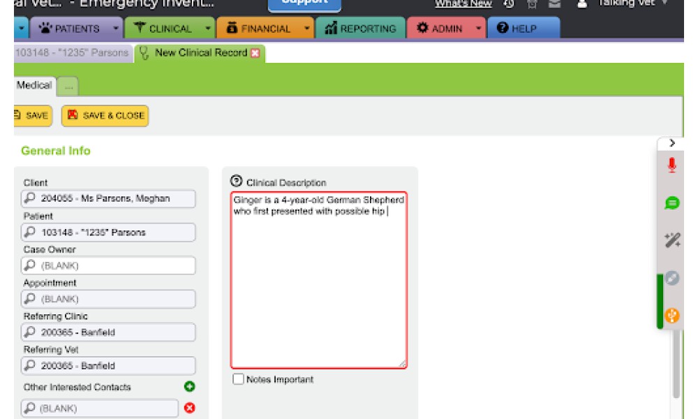 Talkingvet® Chrome Extension