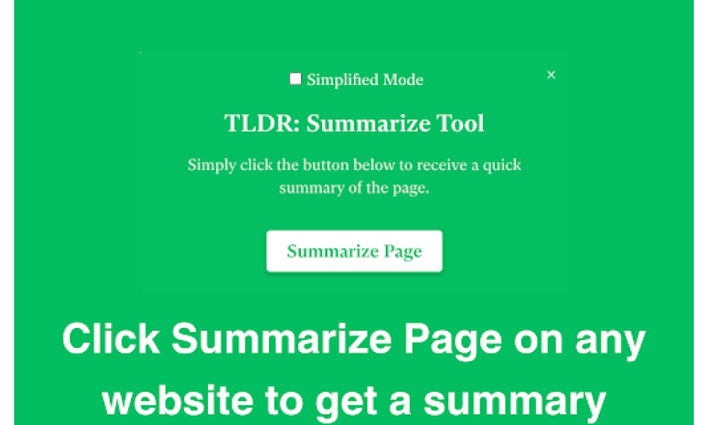 TLDR: Summarize Tool