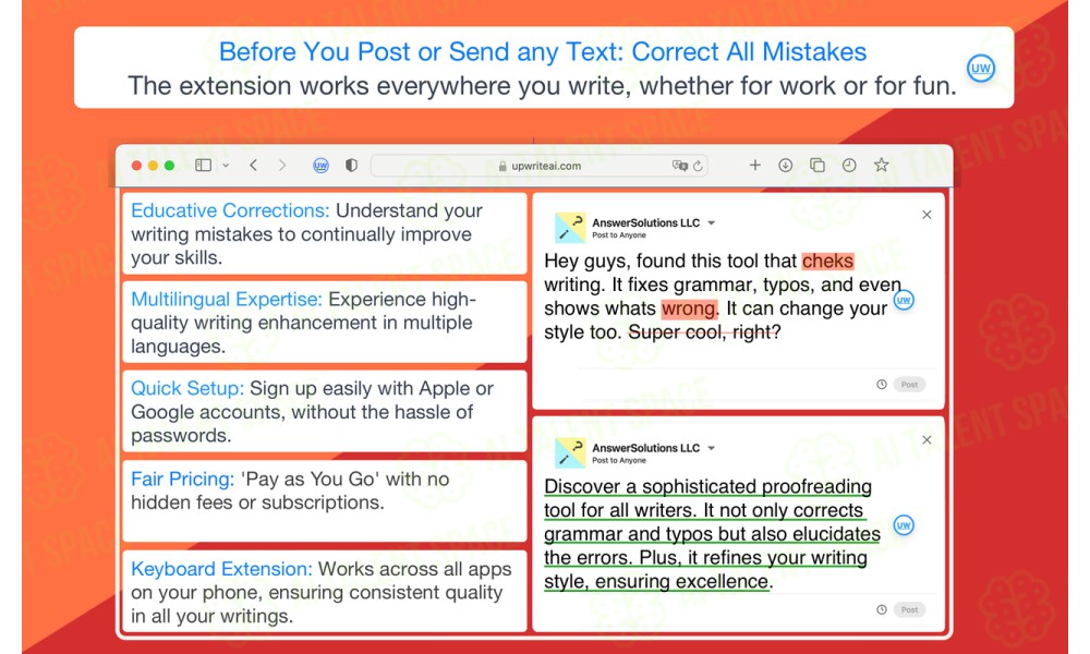 UpWrite AI Proofreading Chrome Extension - Image 1