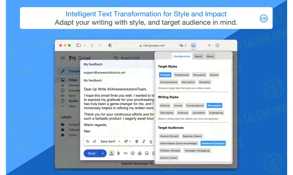 UpWrite AI Proofreading Chrome Extension - Image 3
