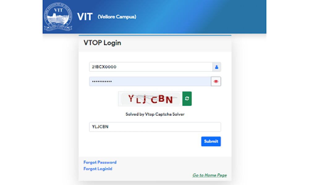 Vtop Captcha Solver