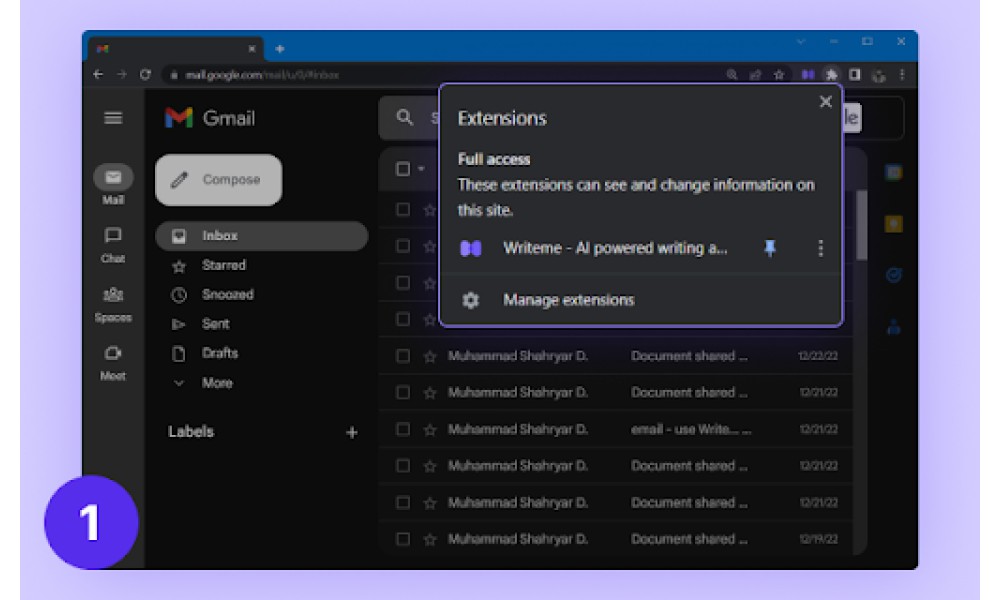 WriteMe.Ai Google Chrome Extension