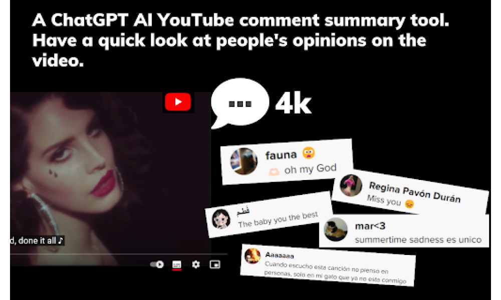ChatGPT with YouTube videos comment summary generator