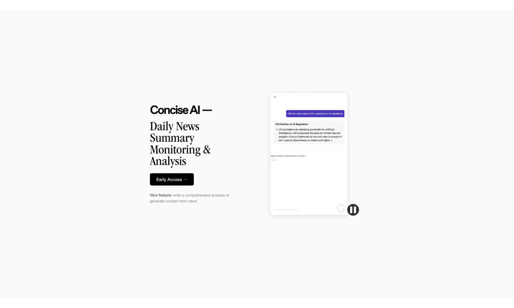 Concise - AI Assistant for News Monitoring & Analysis
