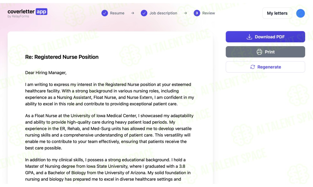 AI Cover Letters, Examples & Templates | coverletter.app - Image 2