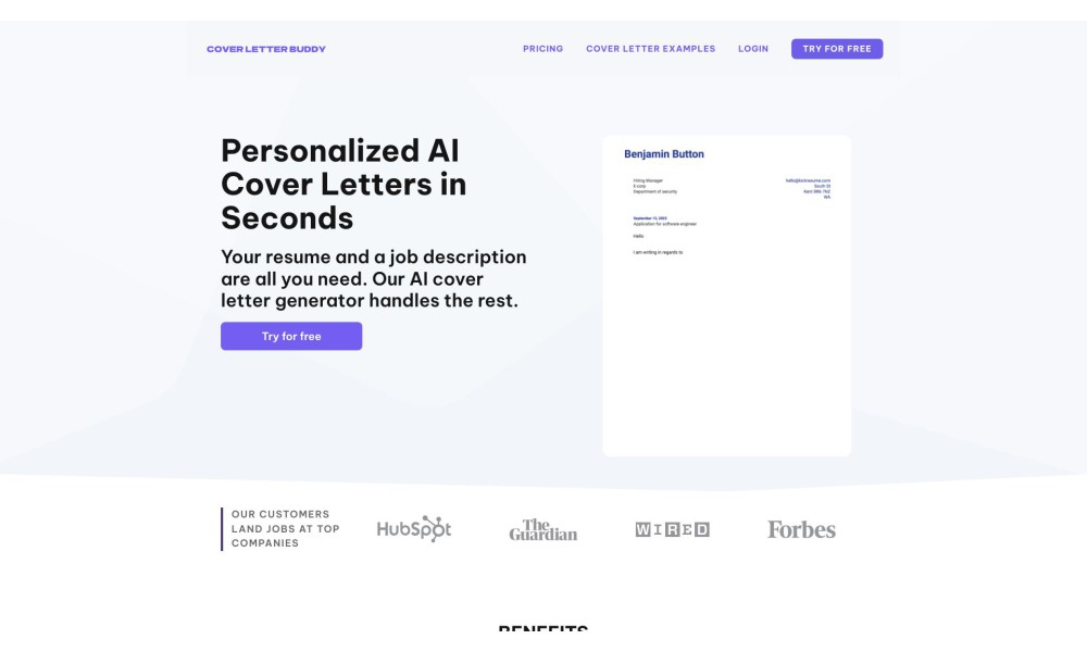 Free AI Cover Letter