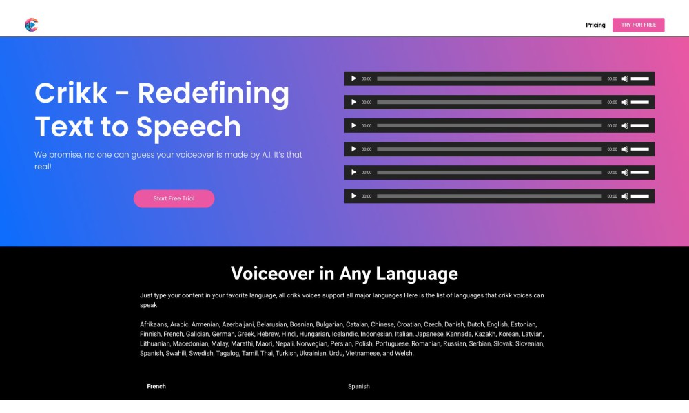 Crikk - Text To Speech