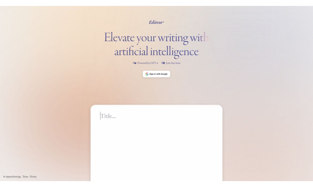 Editeur – your AI writing partner