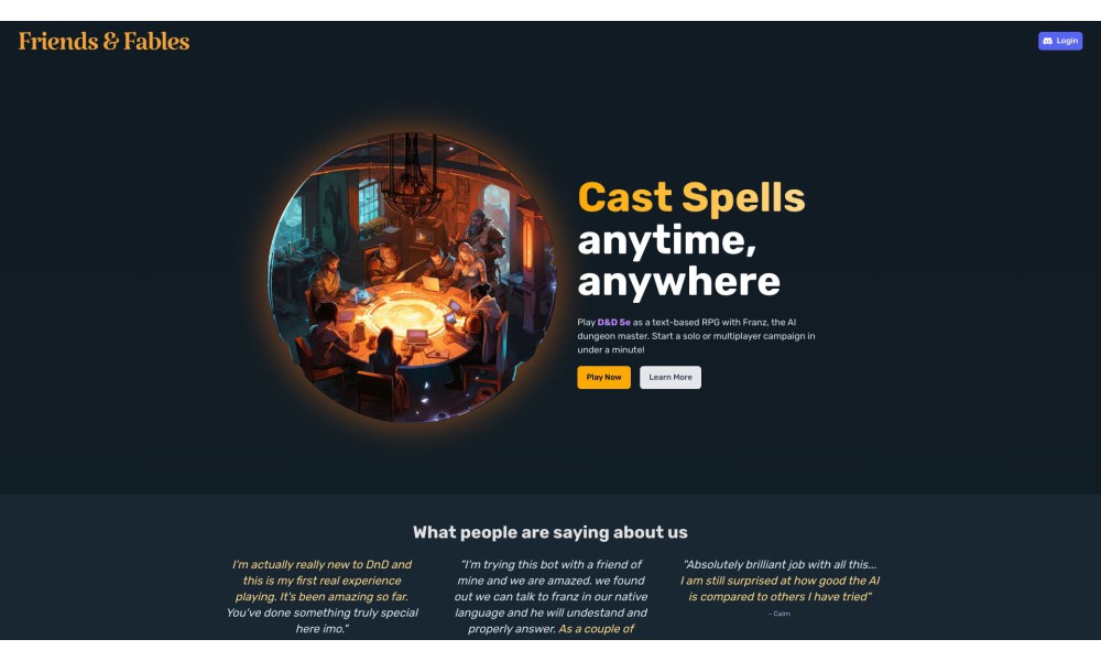 Friends & Fables - AI RPG Dungeon Master for D&D 5e