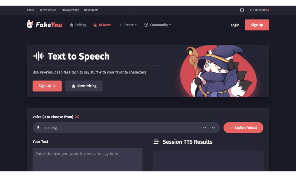 FakeYou - Deep Fake Text to Speech