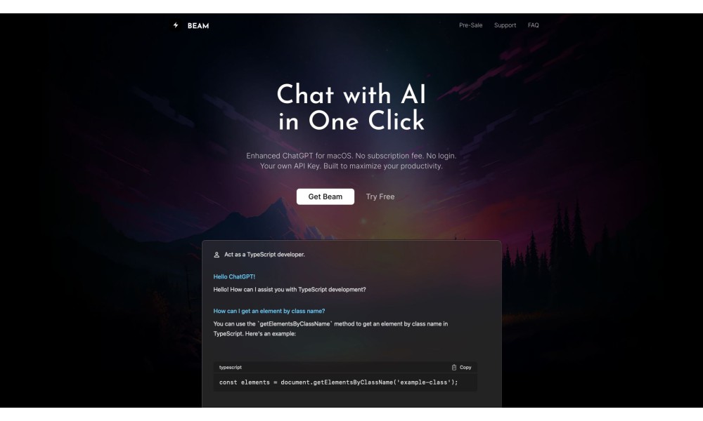 Beam - Efficient ChatGPT UI for macOS