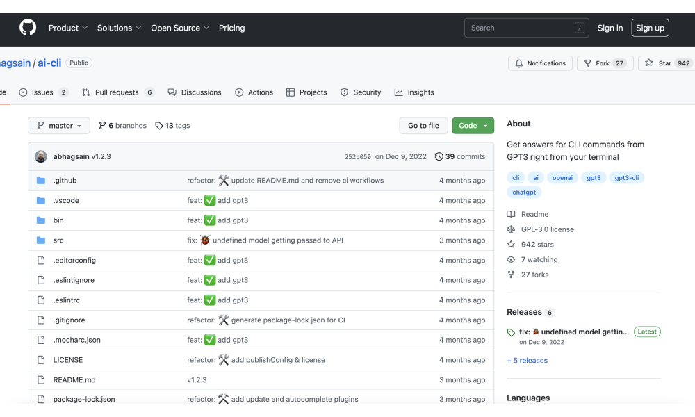 Open Source GPT-3 Powered CLI