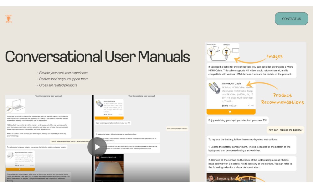 Conversational User Manuals