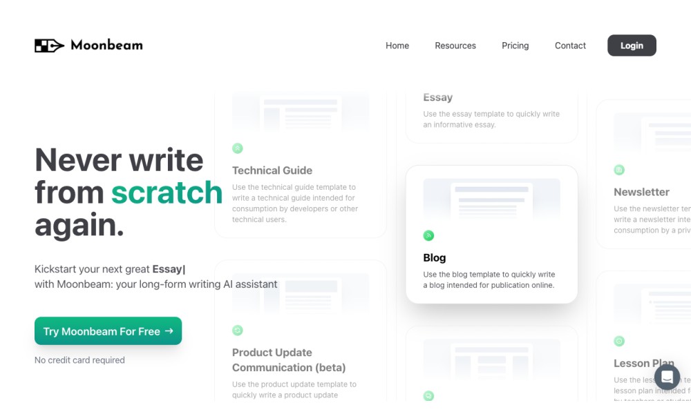 Moonbeam - AI Writing Assistant