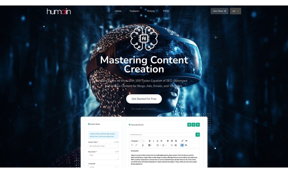 Humai.in - Best AI Content & Image Generator