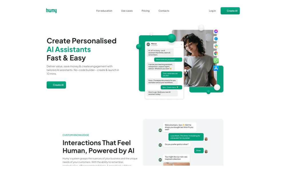Humy.ai - Grow Your Business with AI Assistants