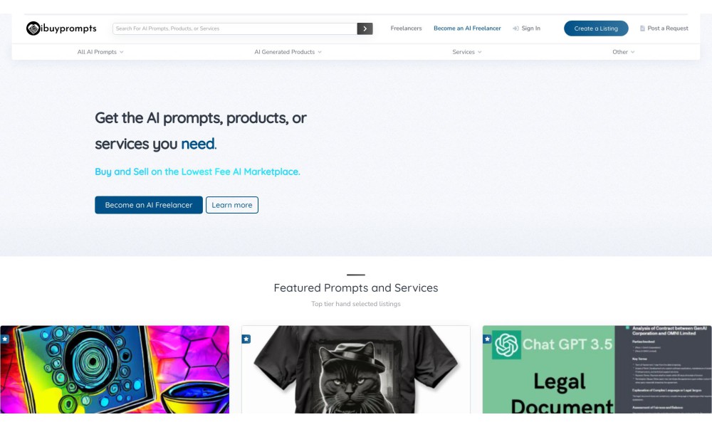 Ibuyprompts - AI Freelance Marketplace
