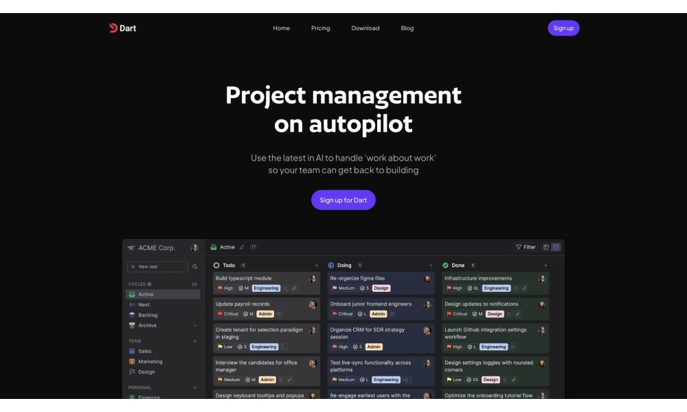 Dart - Project management on autopilot