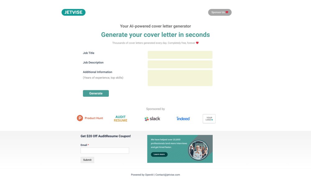 AI-Powered Cover Letter Generator