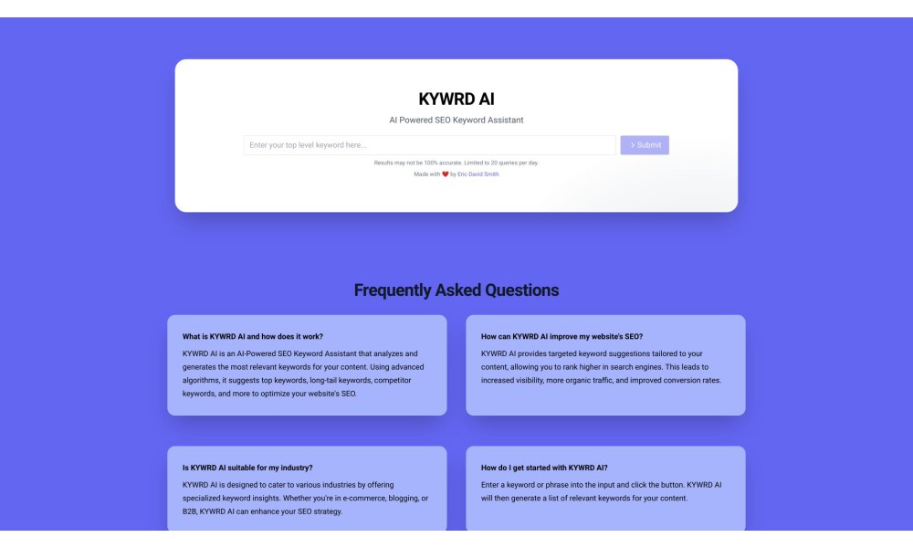 KYWRD AI - AI Powered SEO Keyword Assistant
