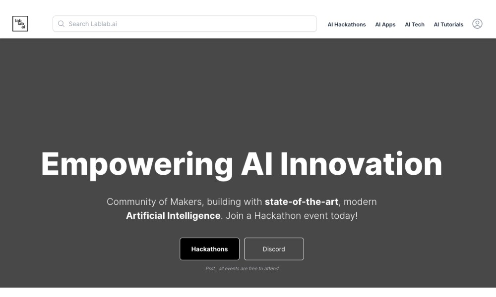LabLab: Community of Creators Building with State of the Art Artificial Intelligence