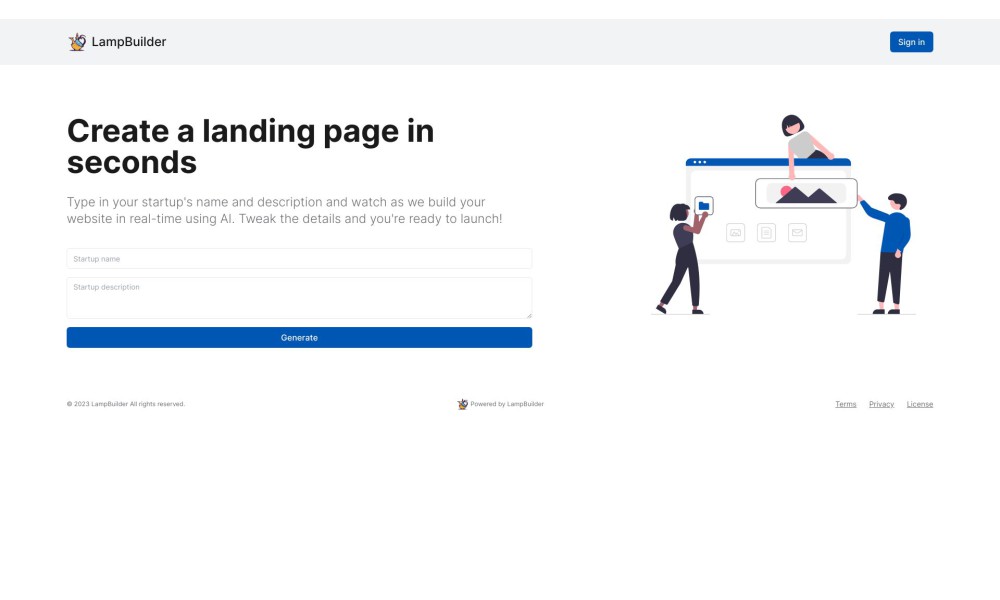 Lampbuilder - Instantly Create Stunning Landing Pages