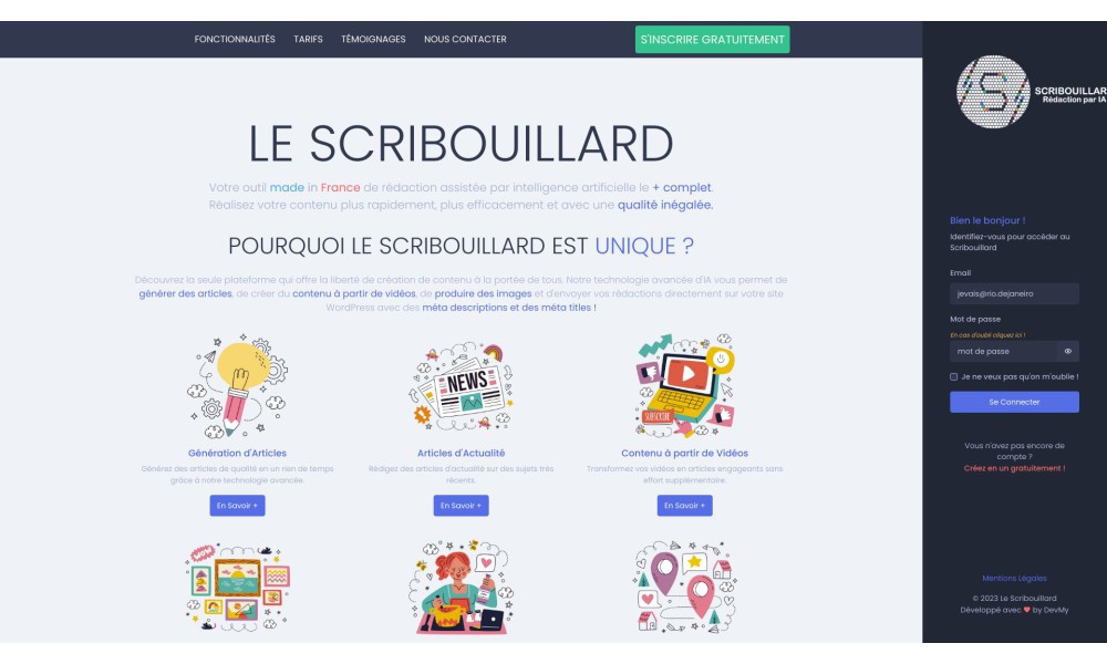Le Scribouillard - Rédaction SEO par IA
