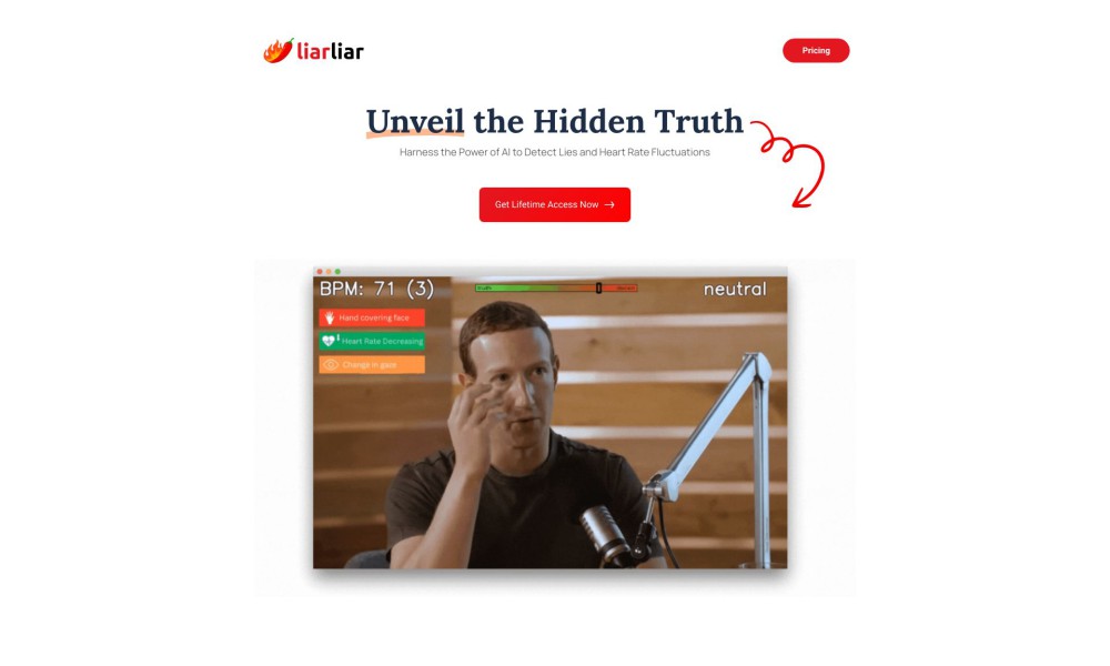 LiarLiar.ai - AI Lie Detector & Heart Rate Monitor