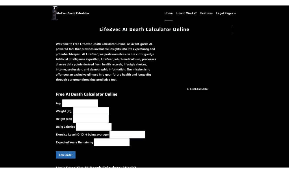 Life2vec AI Death Calculator Online
