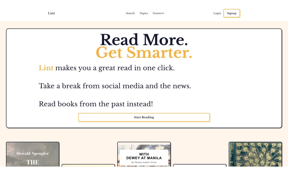 Lint - Read More. Get Smarter