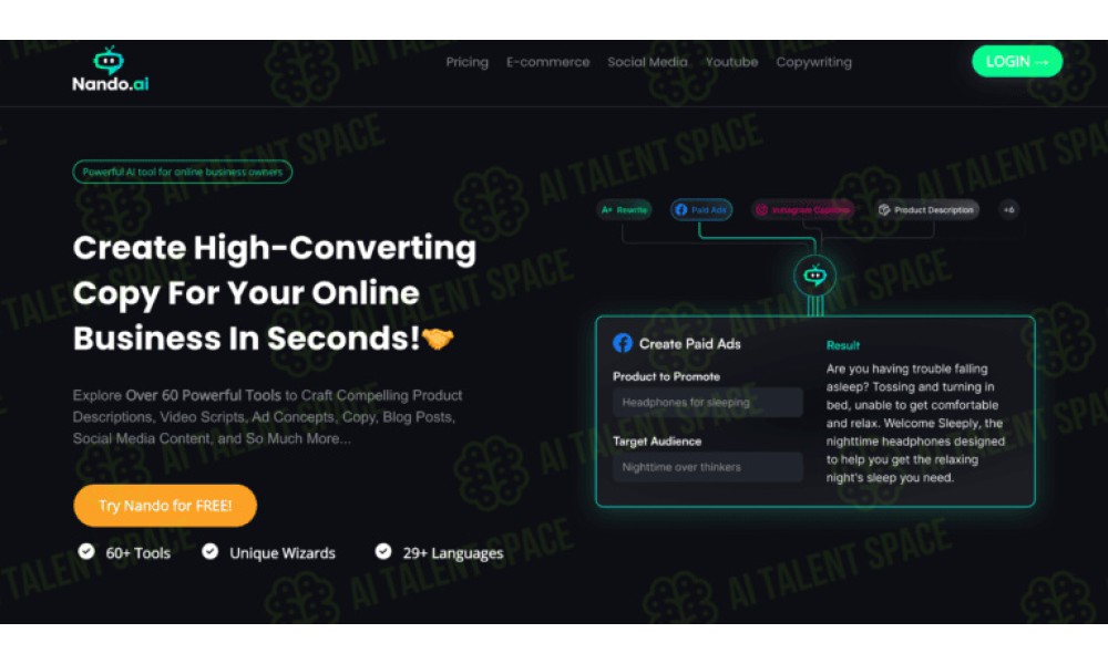 Nando.ai | Generate High-Converting Copy Instantly - Image 1