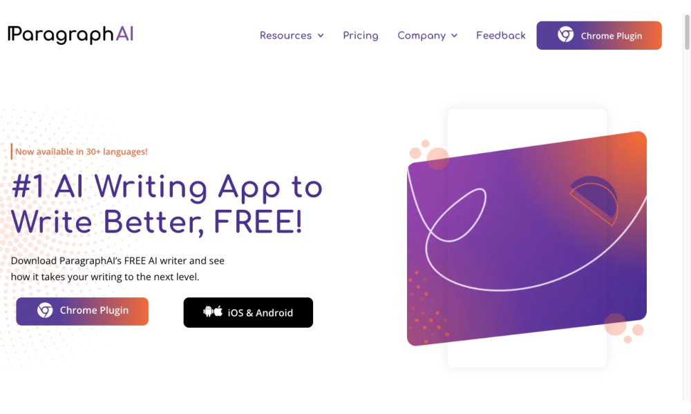 ParagraphAI - Leading AI Writing Assistant App
