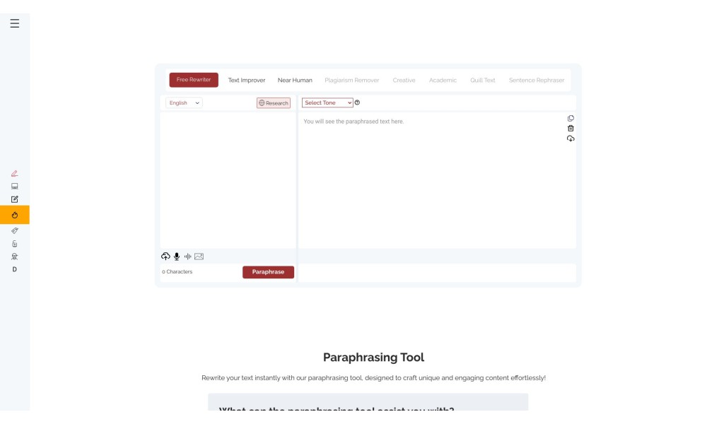 Paraphrasing Tool AI