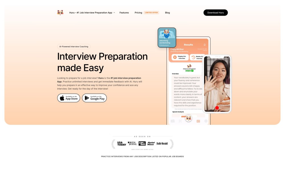 Huru - AI Job Interview Preparation Coaching App