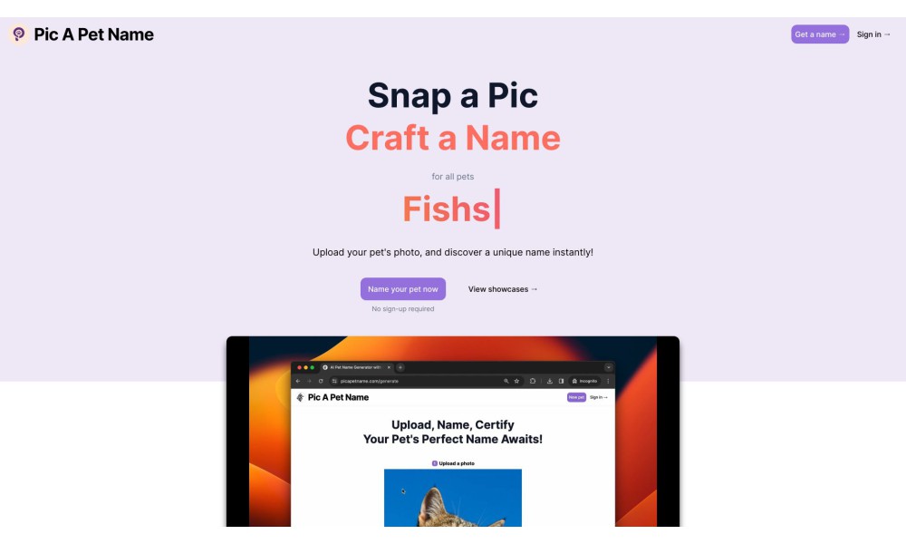 Pic A Pet Name