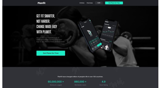 Planfit: Gym Home Workouts & Fitness Plan by AI